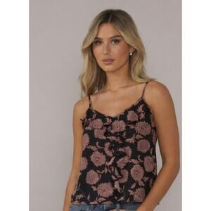 Forever 21 Floral Tank top Ruffled Spaghetti Straps Floral Romantic Spring Y2K M